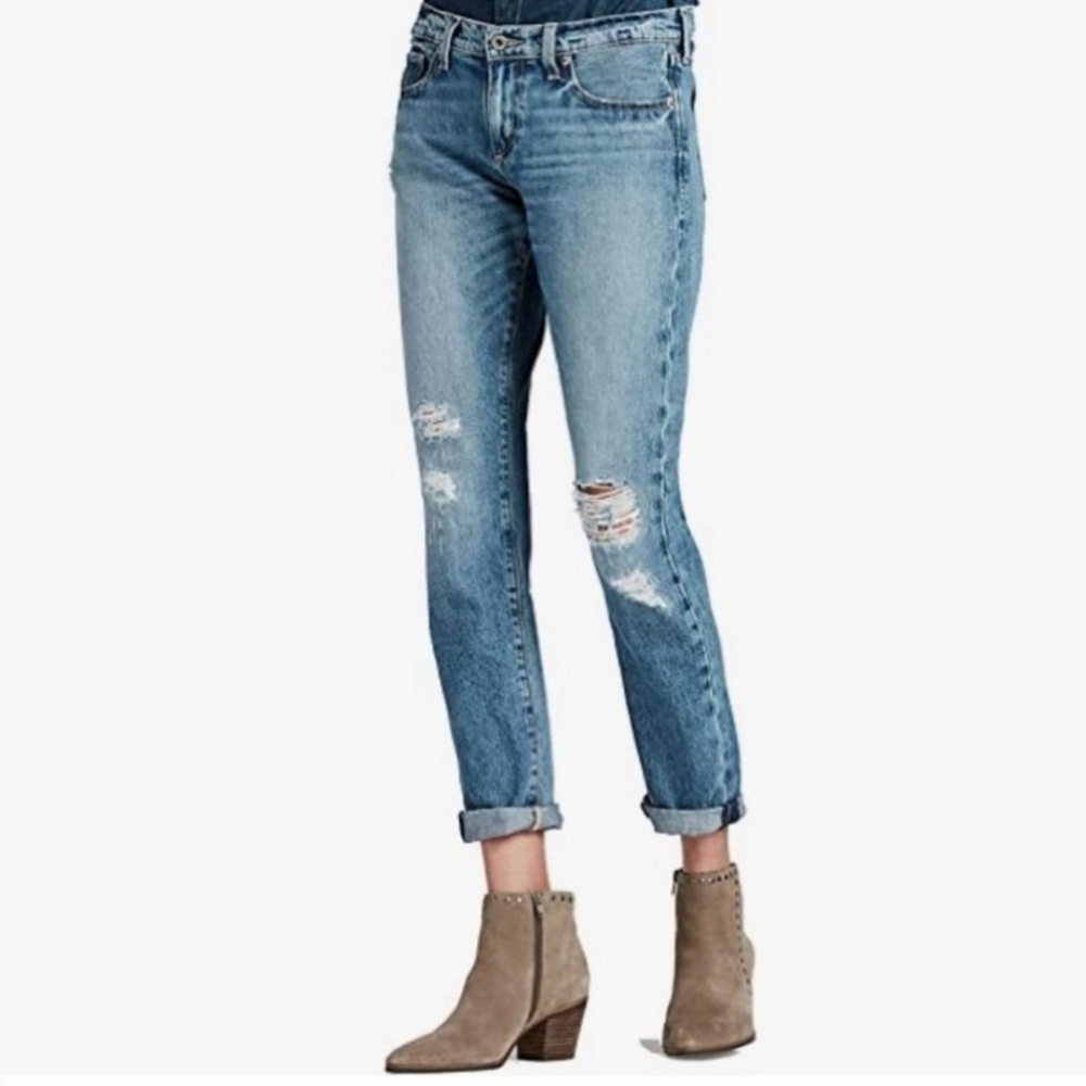 Lucky Brand Sienna Slim Boyfriend Lightly Distressed Blue Denim Jeans Size 00/24